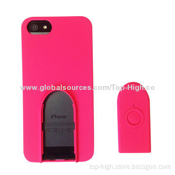 Customized case for iPhone w/mini camera control Bluetooth remote self-timer, factory price, OEM